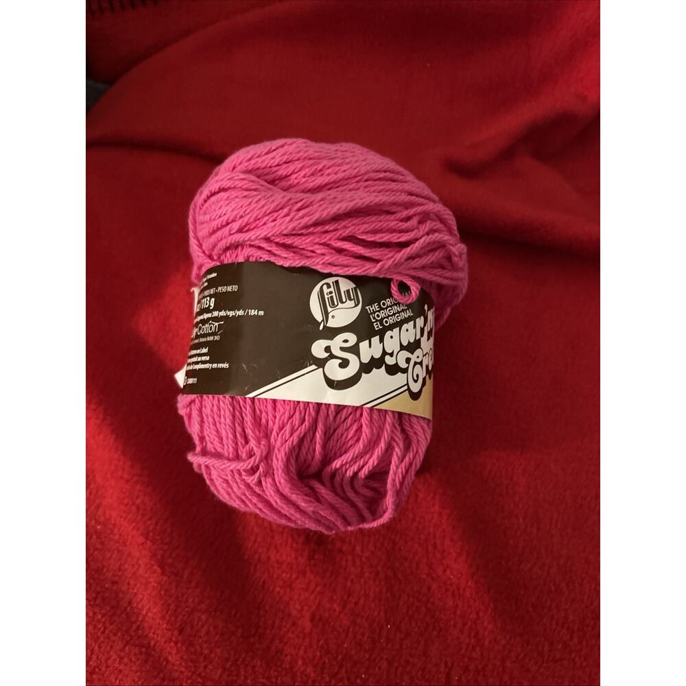 Lily Sugar'n Cream Yarn - Solids Super Size-Hot Pink 4 Oz New